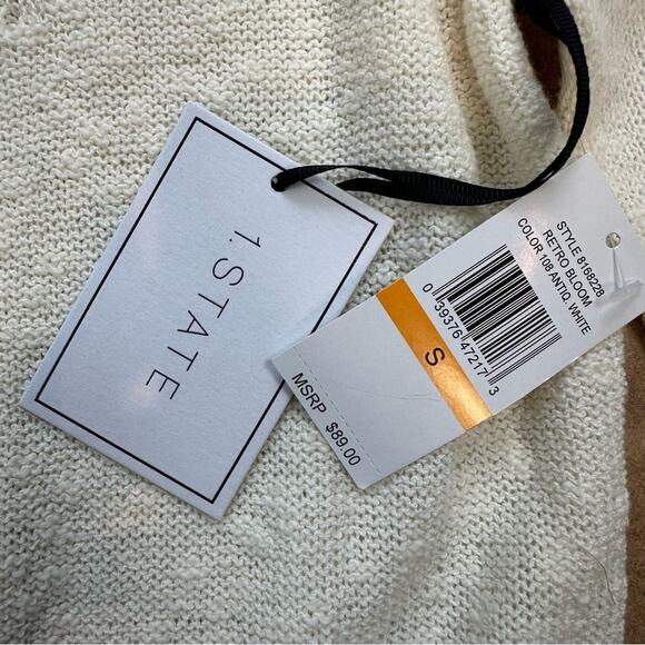 NWT 1. STATE Retro Sweater Antique White Lightweight Neutral S Small - Picture 9 of 10